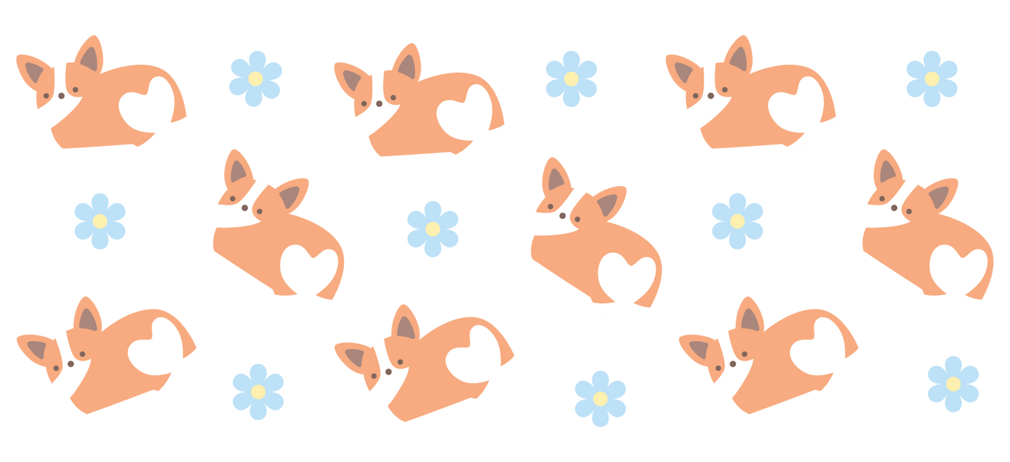 Corgi Butt Floral Cup Wrap - Creative Sara Boutique