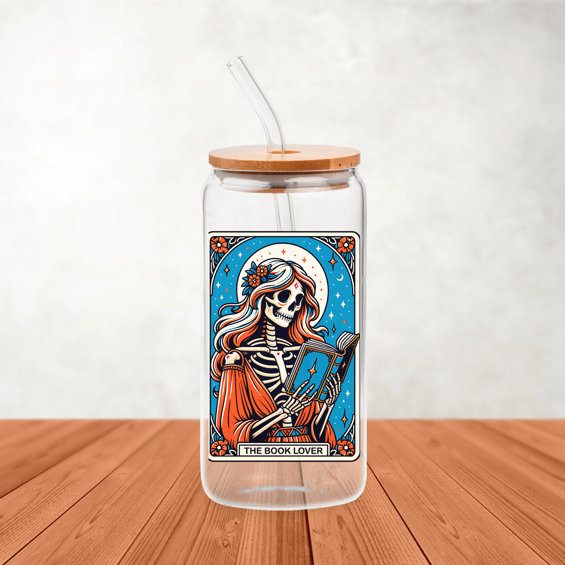 The Book Lover 16 oz Glass Can Cup - Creative Sara Boutique