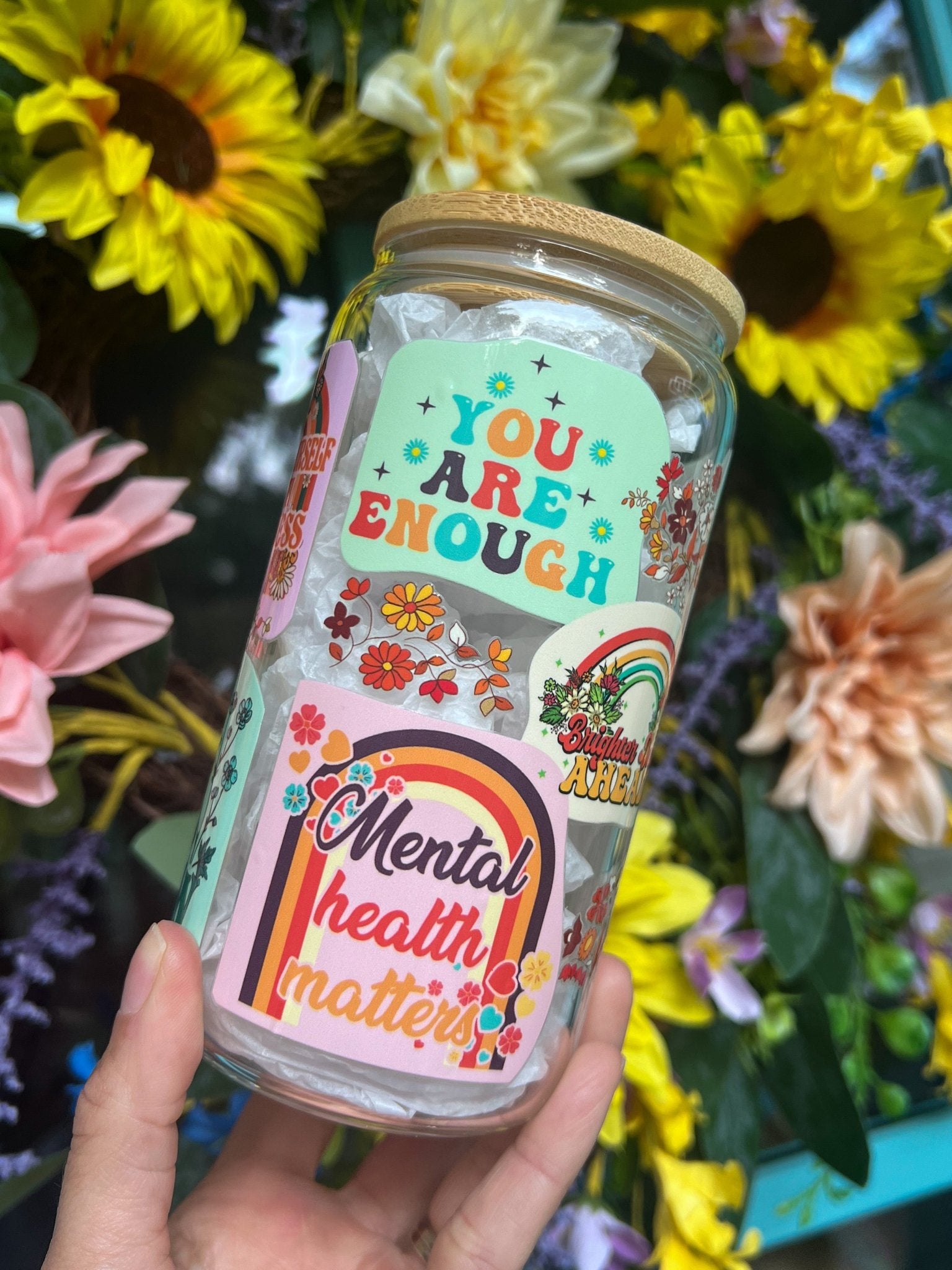 ‘Mental Health Matters’ 16oz Libbey Glass Can - Creative Sara Boutique