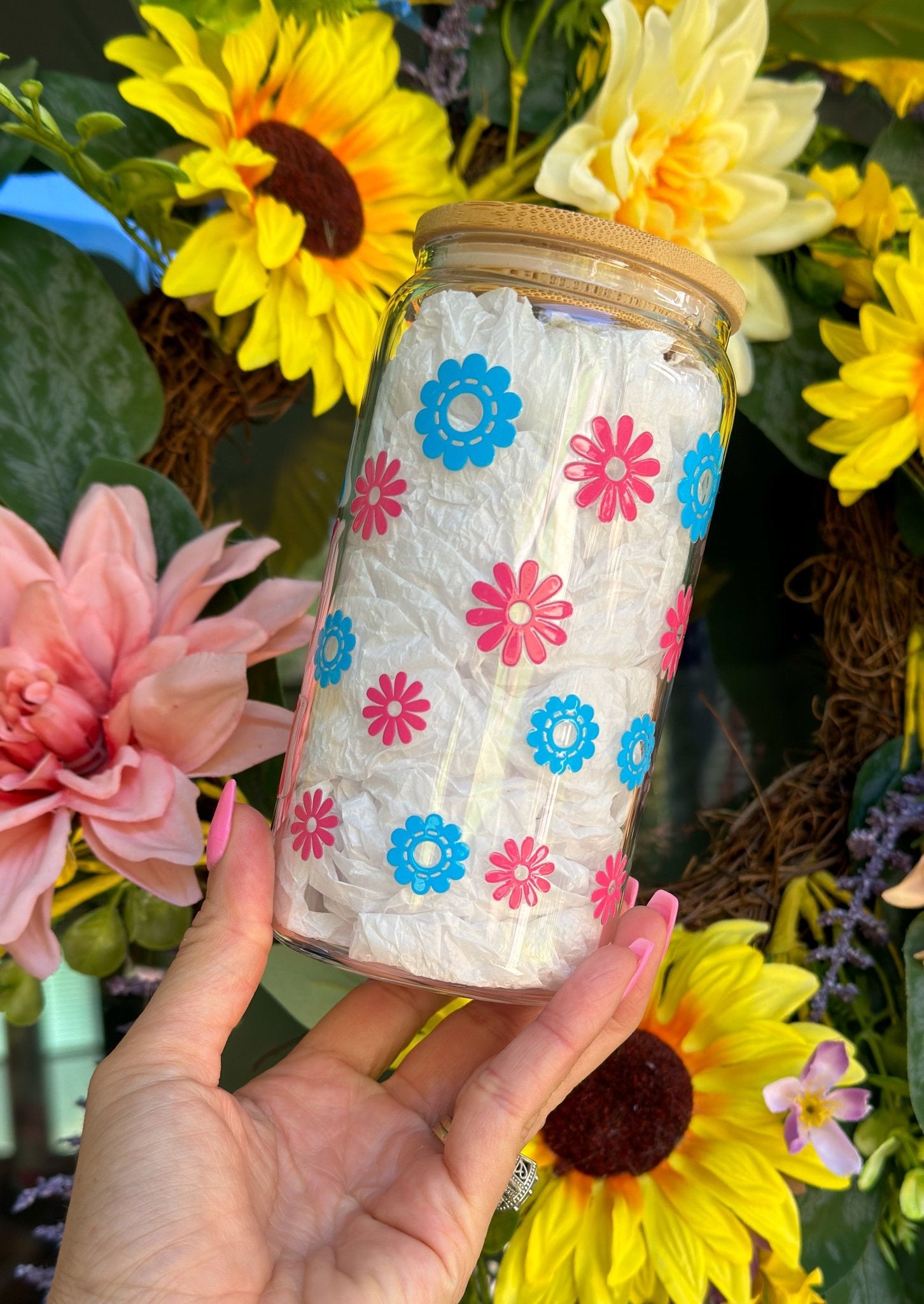 ‘Mama Mommy Mom Bruh’ 16oz Glass Can - Creative Sara Boutique