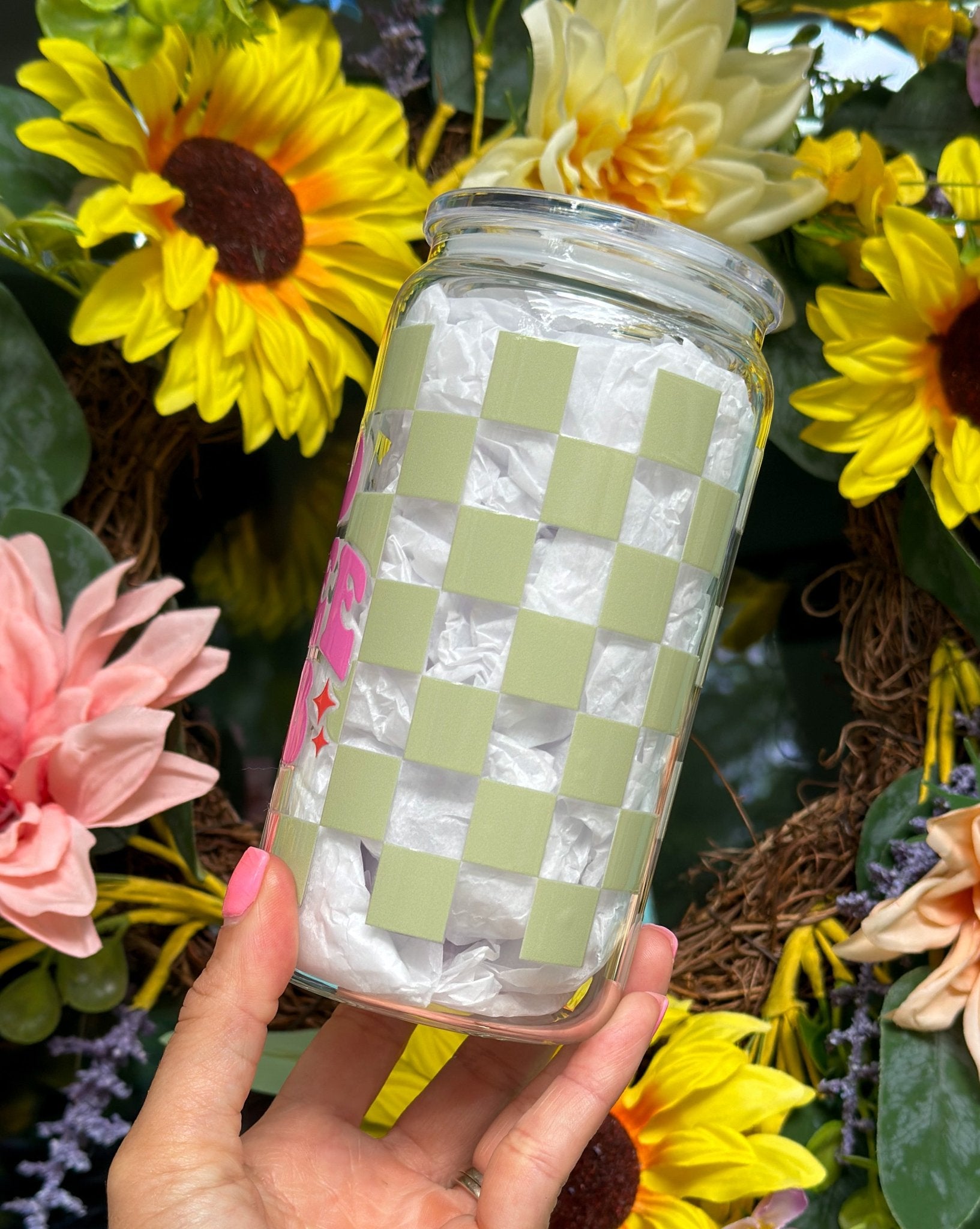 Iced Coffee Club 16oz Glass Can Cup - Creative Sara Boutique