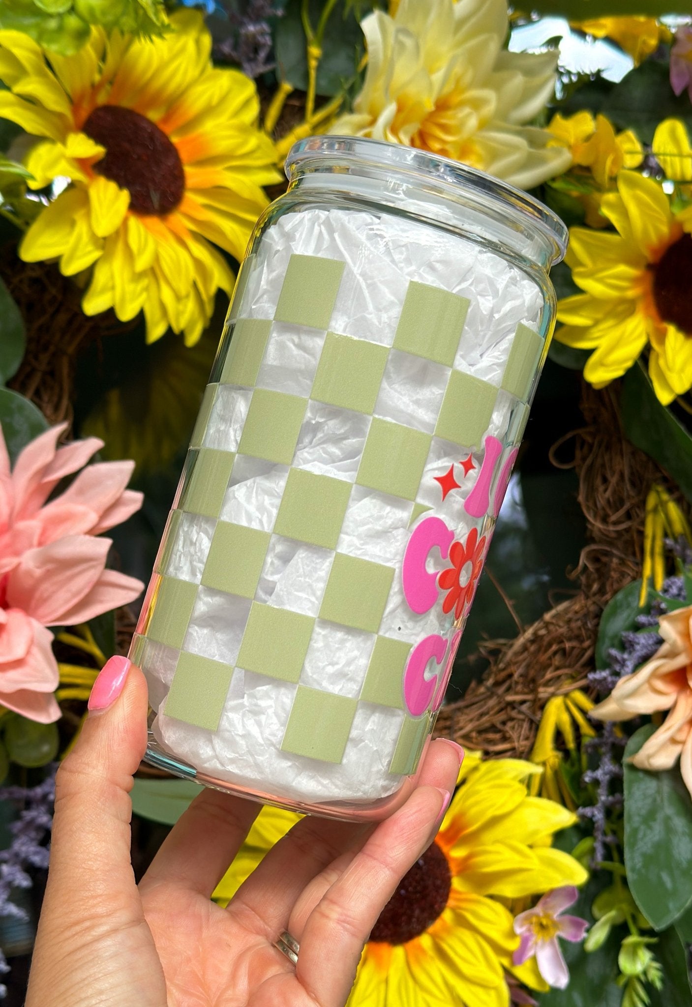 Iced Coffee Club 16oz Glass Can Cup - Creative Sara Boutique