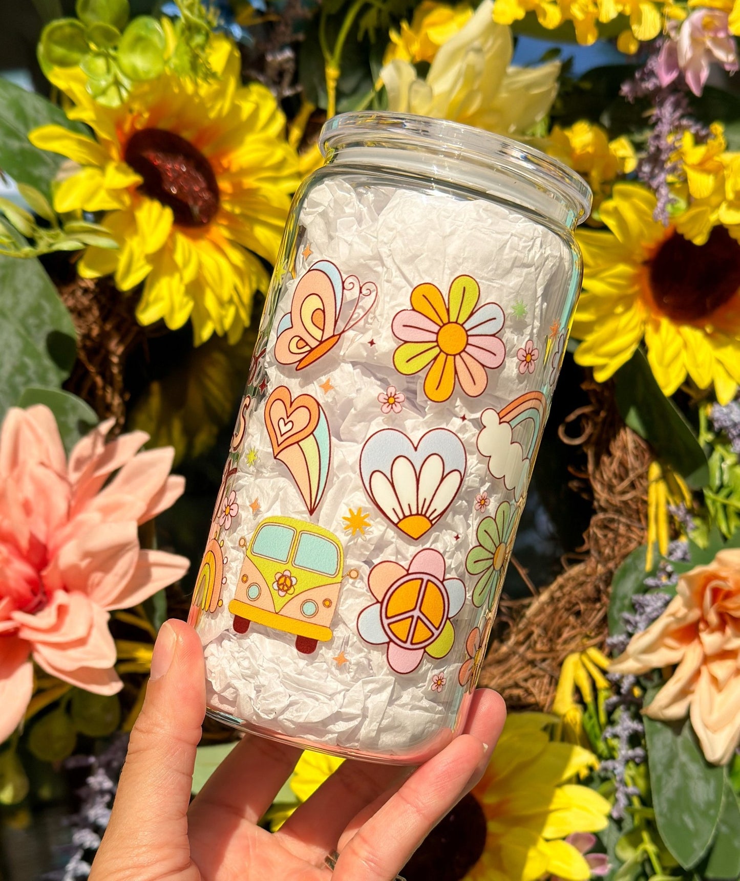Jesus Fills My Cup 16oz Glass Can Cup - Creative Sara Boutique