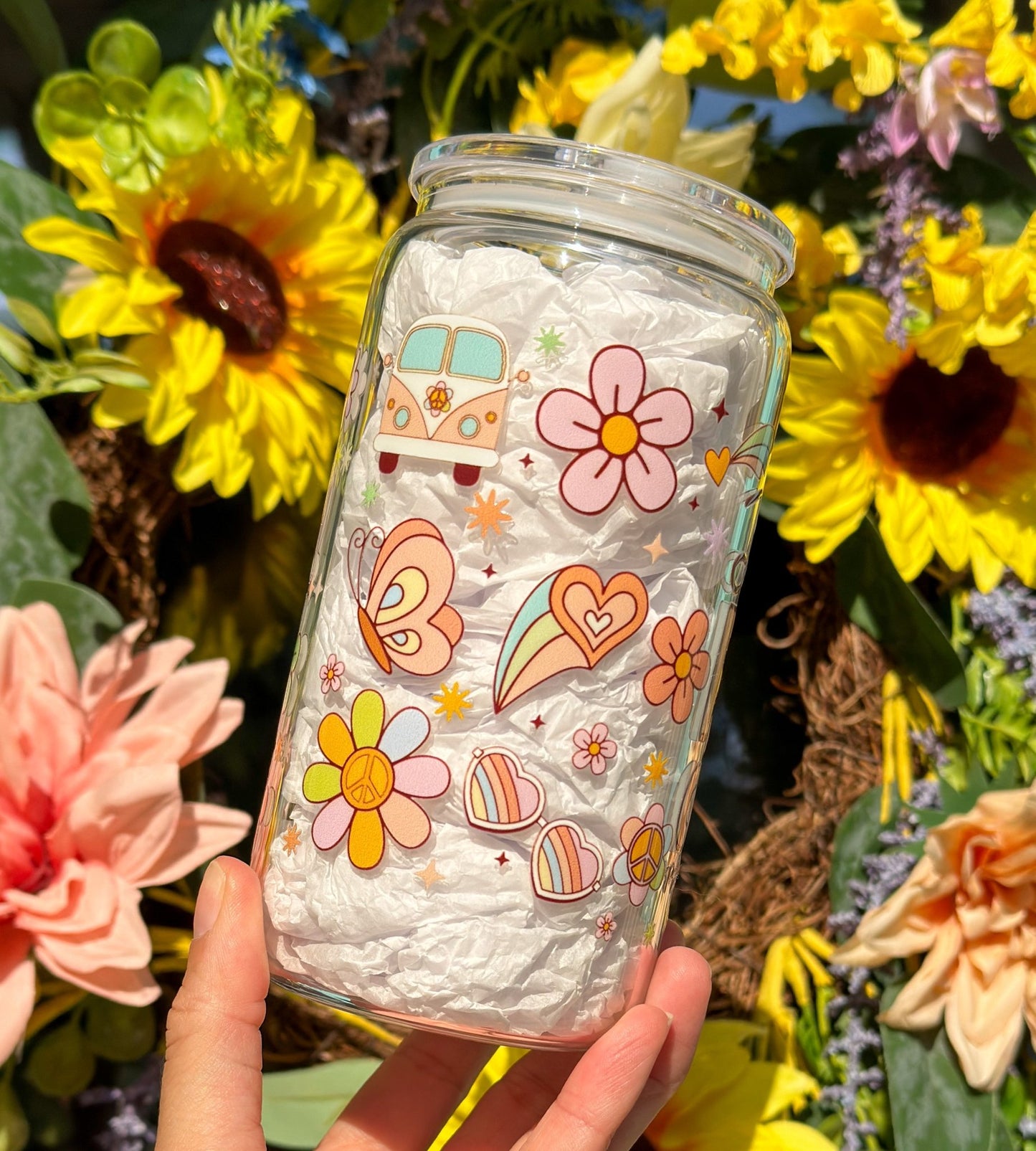 Jesus Fills My Cup 16oz Glass Can Cup - Creative Sara Boutique