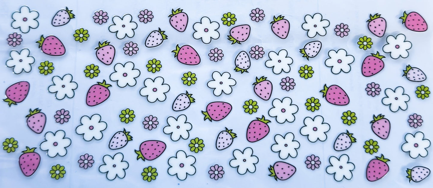 Wrap #97 - Pink Strawberries & Flowers - Creative Sara Boutique
