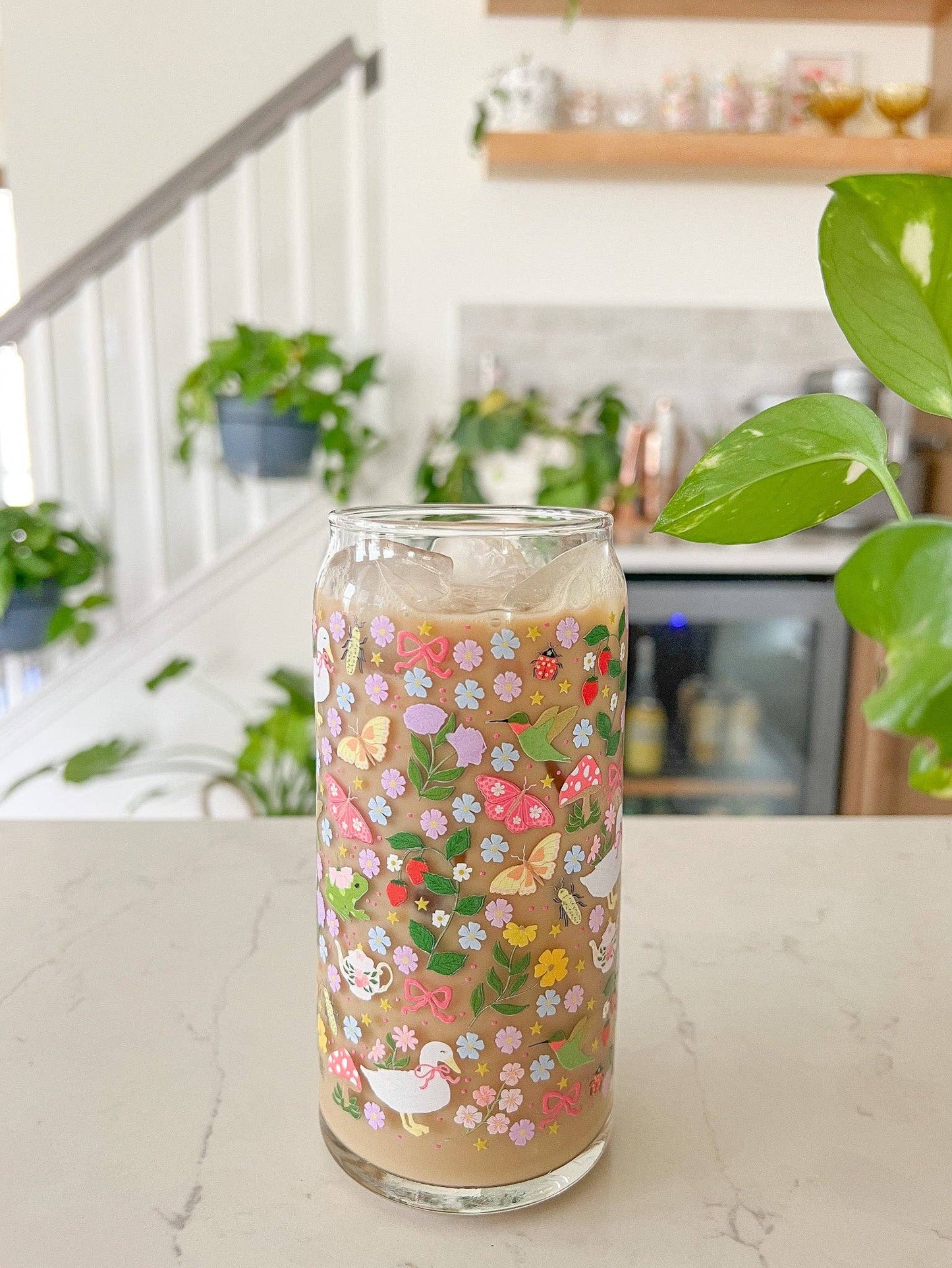 20oz Cottage Garden Glass - Creative Sara Boutique