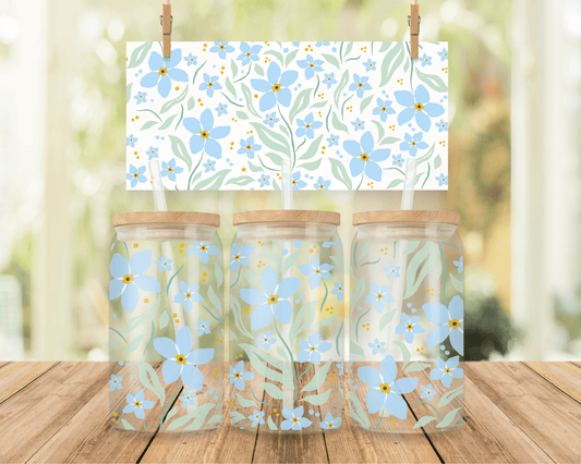 Blue Spring Floral Cup Wrap - Creative Sara Boutique