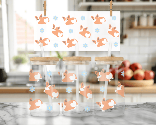 Corgi Butt Floral Cup Wrap - Creative Sara Boutique