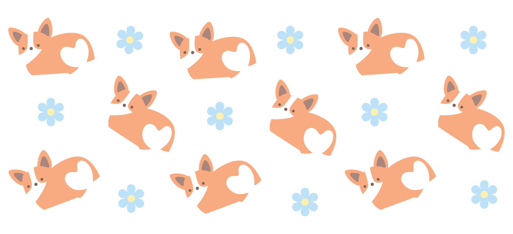Corgi Butt Floral Cup Wrap - Creative Sara Boutique