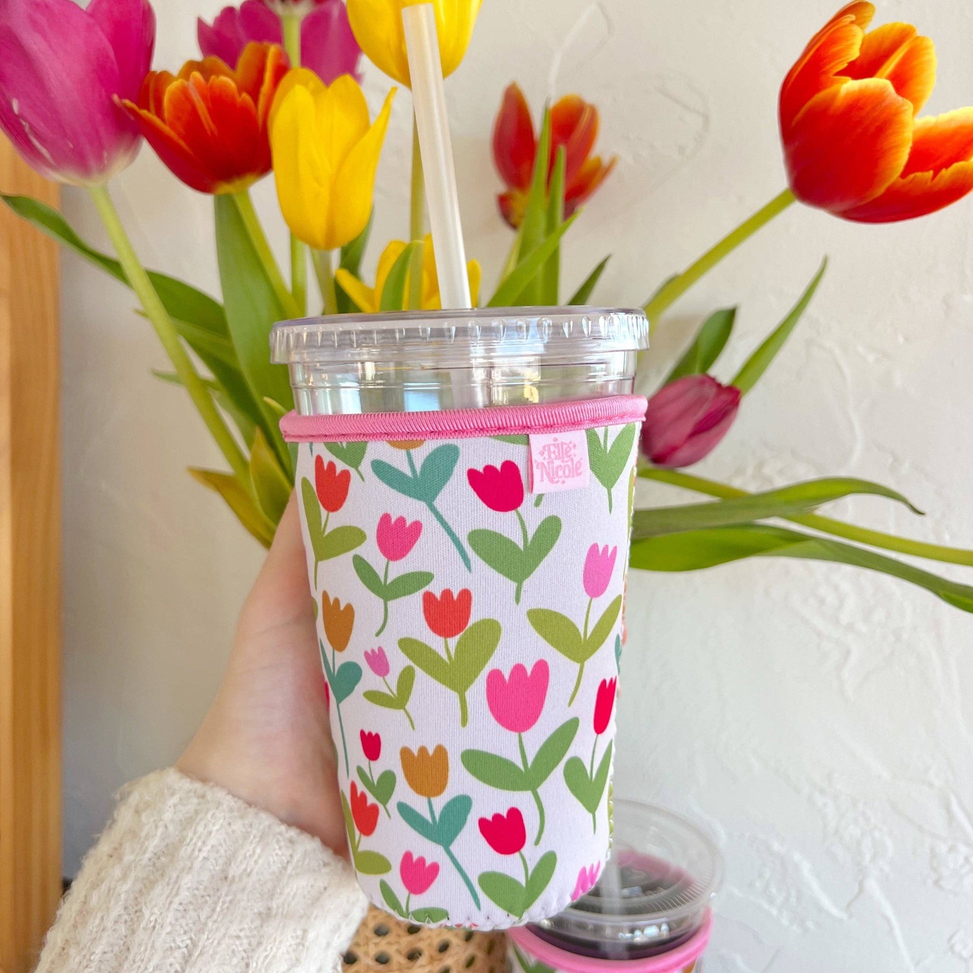 Coffee Cup Cover - Tulips - Creative Sara Boutique