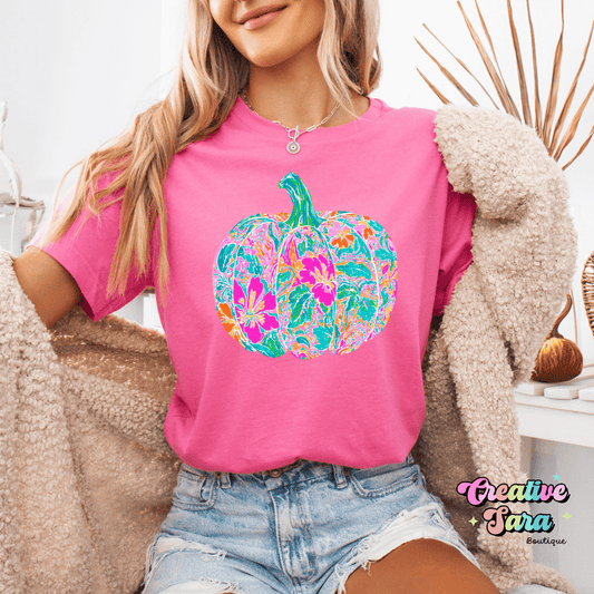 Preppy Pumpkin Tee T-Shirt - Creative Sara Boutique