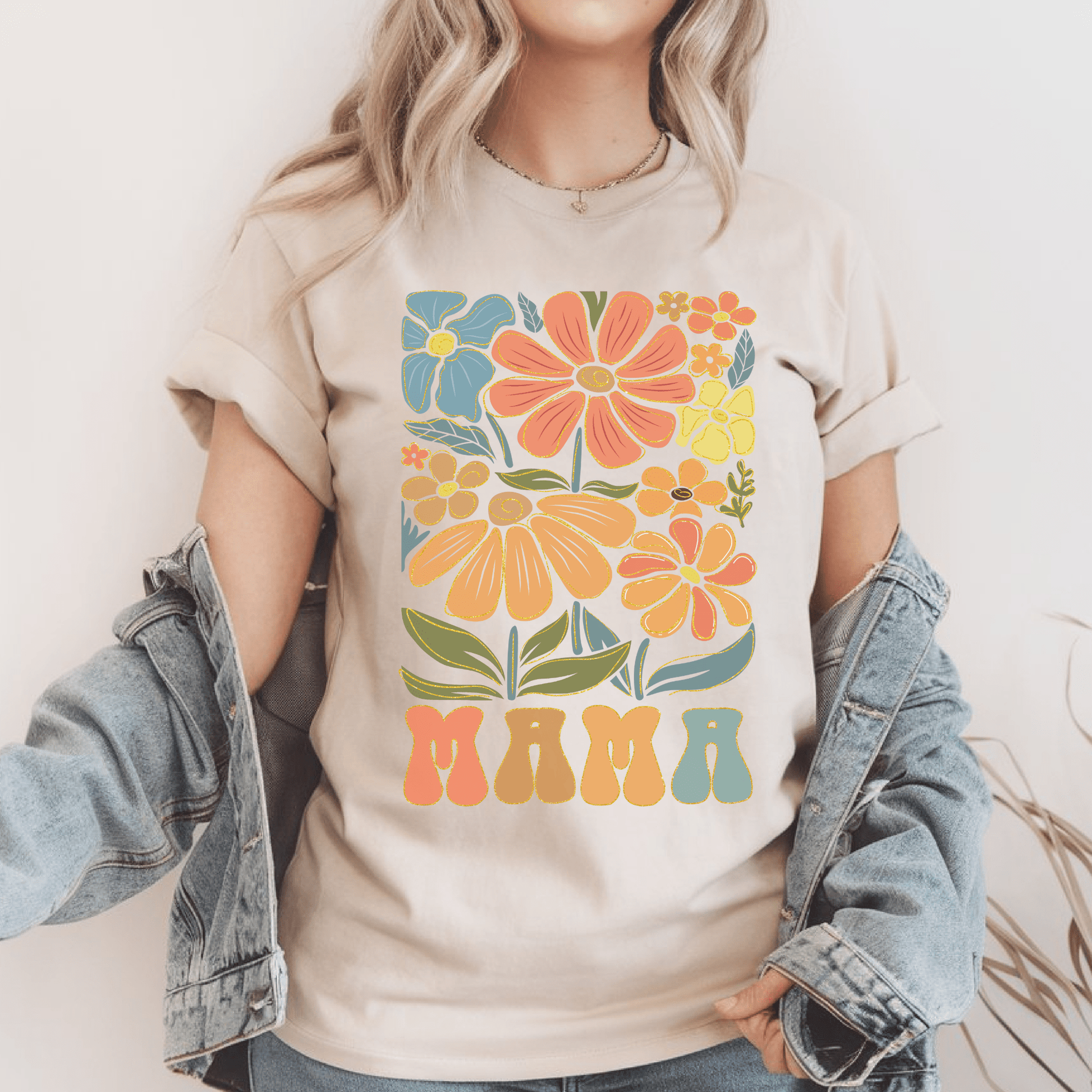 Retro Floral MAMA T-Shirt - Creative Sara Boutique