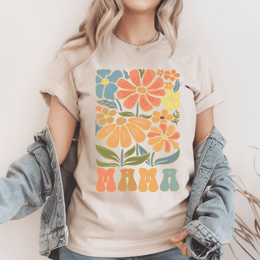 Retro Floral MAMA T-Shirt - Creative Sara Boutique
